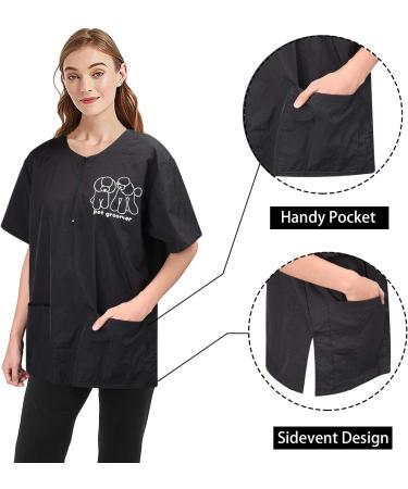 No Lifting Short-Sleeved Waterproof Pet Grooming Uniform for Men - Antistatic 2 Pockets Size M - Ideal for Dog Groomers & Cosmetologists (Pack of 1) - Buy Online on SooperMarket.com