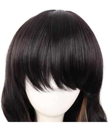 MapofBeauty 28 Charming Women Side Bangs Long Curly Synthetic Wig - Black Mixed Brown - Buy Online on SooperMarket.com