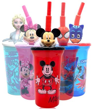 Disney Mickey Water Tumbler with 3D Character Head Straw Drinkware - Safe BPA free Bottles  Easy to Clean  Perfect Gifts for Kids Boys Girls Toddlers for Home Travel Goodies
