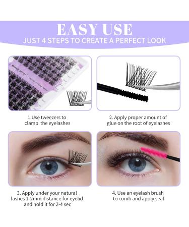 Individual Eyelashes Cluster 0.07mm D Curl 12-16mm Mixed | Soft & Wispy DIY Lash Extensions - Buy Online on SooperMarket.com