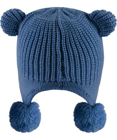 KAKU NANU Toddler Winter Hat with Double Pom Pom | Fleece Lined Beanie for Baby Boys and Girls | Blue | Ages 1-2 Years - Buy Online on SooperMarket.com
