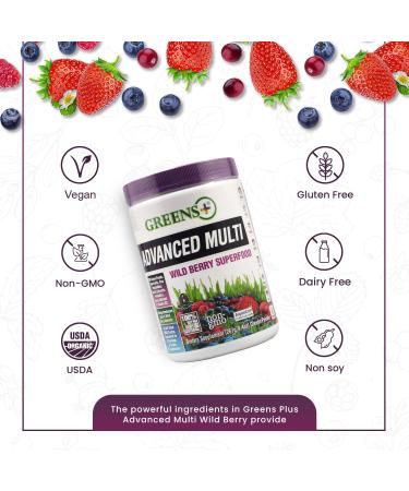 Greens Plus Advanced Multi Wild Berry Superfood Powder - 9.4 oz (267 g) | Nutrient-Rich Blend - Buy Online on SooperMarket.com