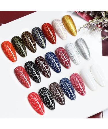 Crackle Nail Polish Egg Shell Gel Black Speckle Nail Polish Quick Dry & Long Lasting Nail Varnish Nail Art DIY at Home (GoldPrimer) - Buy Online on SooperMarket.com