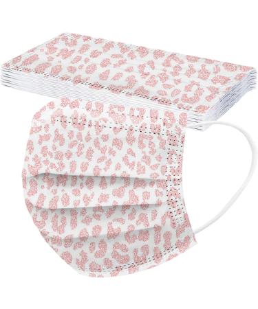 50 Pack Colorful Leopard Cheetah Disposable Face Masks for Women - Breathable 3 Ply Filter Face Protective Dustproof Anti-droplets Bandanas for Adults Men - Mixed Designs - Buy Online on SooperMarket.com