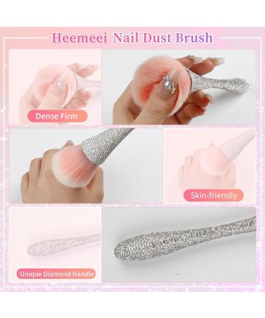 Premium Nail Dust Brush with Rhinestones - Fluffy Acrylic Duster for Nail Powder Removal | Essential Nail Tool - Buy Online on SooperMarket.com