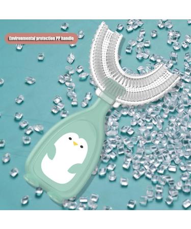 U-Shaped Toothbrush for Kids - Silicone Baby Toothbrush for Effective Mouth Cleaning | Eco-Friendly Green Design - Buy Online on SooperMarket.com