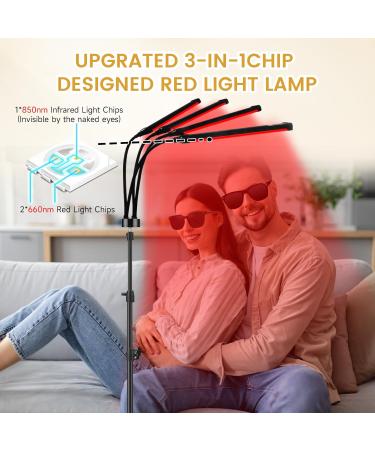 Devowellte Red Light Lamp 180LEDs Near Infrared Light Lamp with Stand Adjustable Angle & Brightness & Height Red Lamp at Home and Office - Buy Online on SooperMarket.com