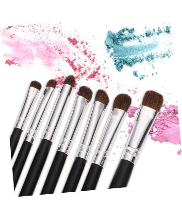 Healeved 7pcs Eyeshadow Daily Use Makeup Brush Horse Hair Concealer Brush Wood Black Lip Brush - Buy Online on SooperMarket.com