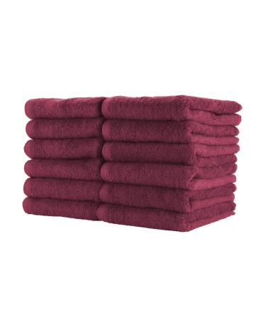 Arkwright bleach-safe salon towel-100% ring-spun cotton soft fast drying super absorbent towels for cosmetology spa 40.6x68.6 cm.(12 pieces) Burgunderrot 16 x 27 in. (12 pack) Burgundy