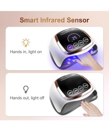 Naxbey UV Gel Nail Lamp 168W - Professional 7.5-inch LCD Touchscreen 4 Timer Settings Car Sensor - Perfect for Beginners & Home Salon - Buy Online on SooperMarket.com