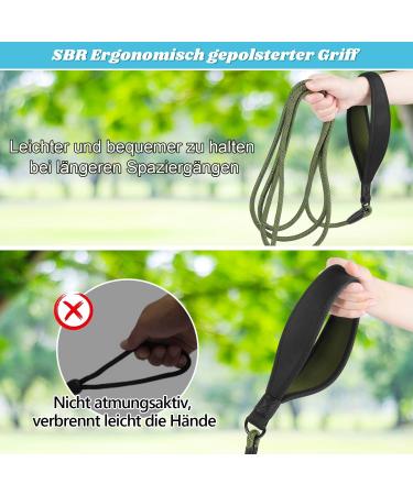 Shop Aystkniet Bungee Drag Line for Dogs | Shock-Absorbing Leash with Padded Handle | 3m to 30m Options | Ideal for Medium & Large Dogs | Reflective & Lockable | Army Green - Buy Online on SooperMarket.com