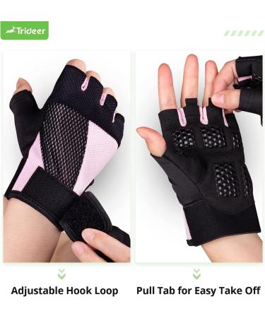Trideer Breathable Workout Gloves for Women - Pink Small (6.3-7.1 in) | Weight Lifting, Gym, Exercise, Training, Rowing, Biking - Buy Online on SooperMarket.com