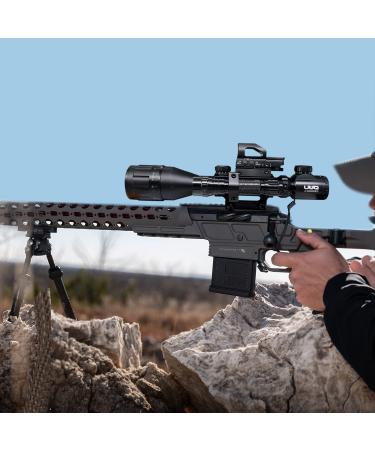 UUQ 4-16x50 AO Rifle Scope with Red/Green Reticle & Green Laser + Reflex Red Dot Sight - 5 Brightness Modes - Buy Online on SooperMarket.com