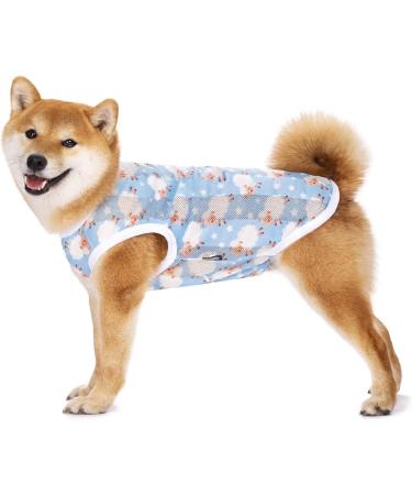 Stylish Summer Dog T-Shirt - Breathable Sun Protection Vest for Medium & Large Dogs (Size L Blue Sheep) - Buy Online on SooperMarket.com