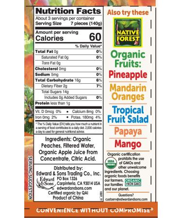 Native Forest Organic Sliced Peaches 15oz Cans (Pack of 6) - Buy Online Now! - Buy Online on SooperMarket.com