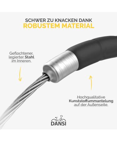 Dansi Tank Lock Bicycle - Theft Protection with 2 Keys | Secure Bike Lock for E-Bikes & More | 18 x 850 mm - Buy Online on SooperMarket.com