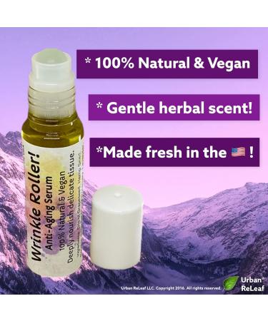 Buy Urban ReLeaf Natural Anti-Aging Serum | Wrinkle Roller with Hemp Seed & Rosehip Oil - Plump & Soothe Facial Skin - International Shipping Available - Buy Online on SooperMarket.com