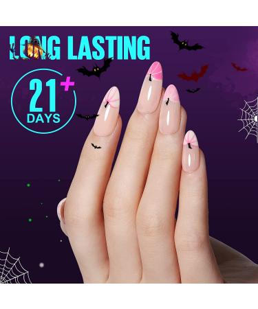 TOMICCA Glow in the Dark Gel Nail Polish Set - Halloween Luminous Fluorescent UV Gel Polish Kit - Pink & White Colors for Nail Art - Buy Online on SooperMarket.com