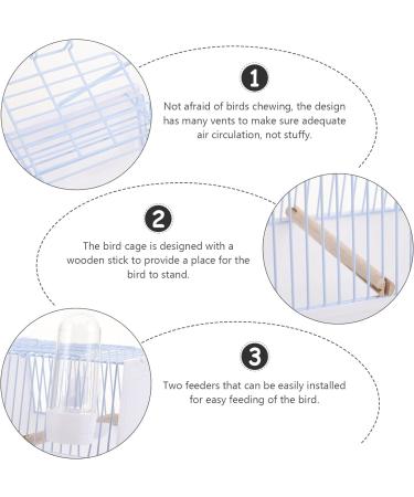 Portable Pet Bird Cage with Wooden Perch & Water Bottle - Ideal for Budgies, Conures, Cockatiels & Parakeets - Buy Online on SooperMarket.com