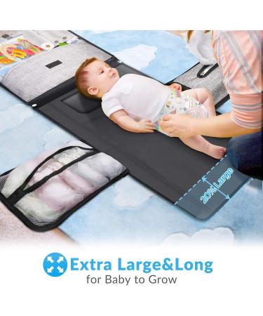 Portable Waterproof XL Baby Changing Mat with 6 Pockets and Wipe Dispenser - Buy Online on SooperMarket.com