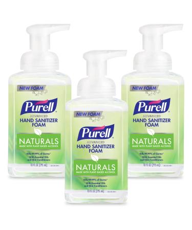 PURELL Advanced Hand Sanitizer Naturals Foam with Plant-Based Ethanol 10 fl oz Foam Pump Bottle (Pack of 3) - 3001-06-EC