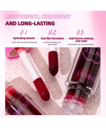 Lip Tint Stain Set - 2 Colors Waterproof Long Lasting Korean Lip & Cheek Tint | Moisturizing Non-Sticky Easy Apply Water Lipstick - Buy Online on SooperMarket.com