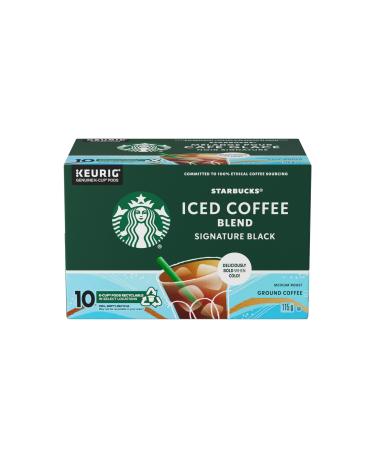 STARBUCKS Iced Coffee Blend Signature Black K-Cups Cold Brew Coffee Pods Medium Roast Vibrant Smooth And Balanced