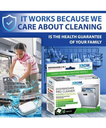 XROM Natural Dishwasher Cleaner & Descaler - Removes Odors & Hard Water Stains - Powerful Descale Solution - 6 Treatments - Original Scent - Buy Online on SooperMarket.com