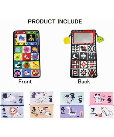 Zenovate Baby Mirror Toys - Foldable Montessori Sensory Toys for Newborns 0-12 Months | Crackling Book & Contrast Designs - Buy Online on SooperMarket.com