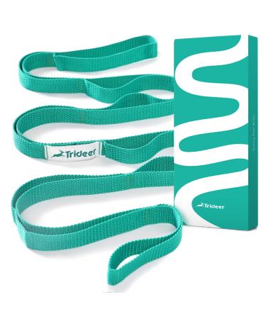 Trideer Stretching Strap Yoga Strap Yoga Band for Physical Therapy 10 Loop Non-Elastic Yoga Straps for Stretching Pilates Exercise & Dancing Stretch Band with Aesthetic Packaging for Women & Men