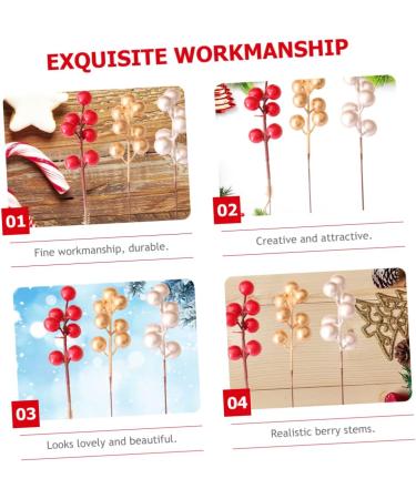 HOMSFOU 60 Pcs Christmas Fruit Christmas Tree Picks Artificial Berry Twigs Diy Floral Art Plant Fake Berry Picks Christmas Holly Decorations Christmas Berry Picks Foam Red Fruit Branch Redx3pcs 17x3cmx3pcs - Buy Online on SooperMarket.com