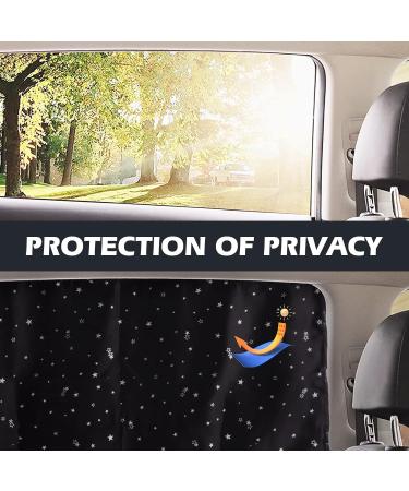 ZATOOTO Car Side Window Sun Shade Magnetic Blackout 2PCS 100*50cm Black Star | UV Protection and Privacy Car Curtains for Baby - Buy Online on SooperMarket.com