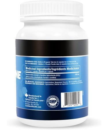 CONFIDENT HEALTH - Acetyl L-Carnitine 500mg - Premium Brain and Energy Support Supplement 60 Veggie Capsules Gluten Free 30 Servings One Month Supply - Buy Online on SooperMarket.com