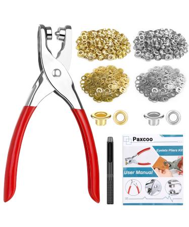 1203Pcs Grommet Tool Kit with Eyelet Pliers, PAXCOO 1/4 Inch Fabric Grommet Kit with Fabric Eyelets Grommets, Washers and Hole Punch Grommet Hand Press kit for Fabric/Leather/Belt/Shoes/Cloths 1203pcs 1/4 Inch