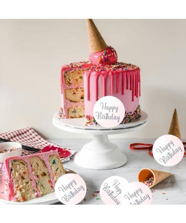 Cupcake Toppers 10 Pieces Acrylic Happy Birthday Cake Toppers Round Cake Decorations for Birthday Party Rose Gold - Buy Online on SooperMarket.com