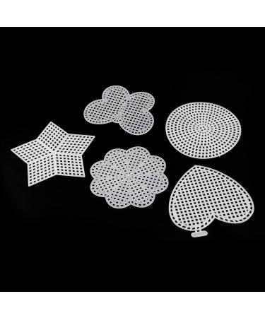 Mironey Mesh Plastic Canvas Kits - 25 Pieces, 5 Shapes - Blank Mesh Sheets for Embroidery, Craft Knitting Tools - Round, Flower, Butterfly, Star, Heart - Buy Online on SooperMarket.com