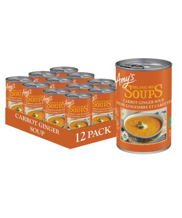 Amy s Kitchen Organic Carrot Ginger Soup Gluten-Free Soy-Free Tree Nut-Free Kosher Plant-Based 12-pack (398ml per can)