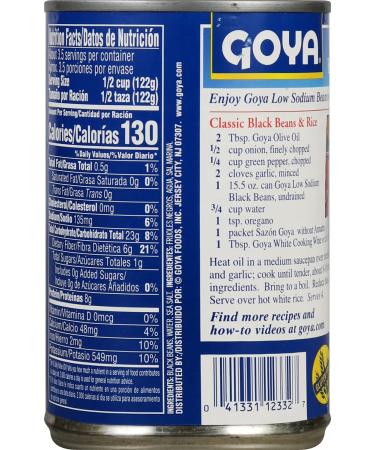 Goya Foods Low Sodium Black Beans 15.5 Ounce (Pack of 24) - Buy Online on SooperMarket.com