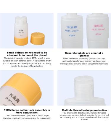 Refillable Plastic Bottle Set Durable Split Bottle with Stable Liquid Outlet Multipurpose for Essential Oils Shampoo Dishwashing Soap Compact and Portable Reusabl - Buy Online on SooperMarket.com