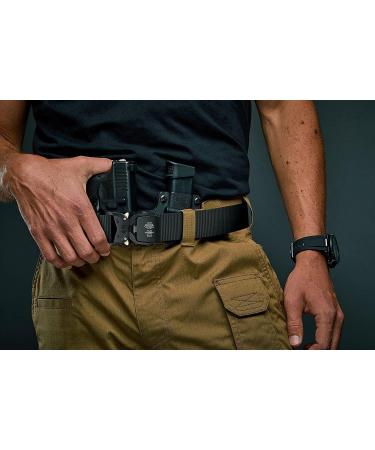 Leskyair 2 Series Tactical Belt for Men | High-Performance Military Hiking Belt - 3.8cm Wide | Includes TM Bag & Water Bottle Clip Hook - Black & Coffee - Buy Online on SooperMarket.com