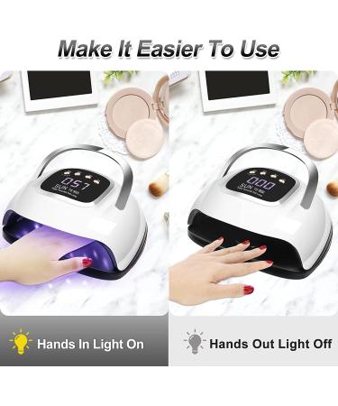 LKE UV Nail Lamp 220W | 4 Timers | Gel Nail Dryer for Gel Polish Kit | Professional Nail Art Tools | Automatic Sensor | Black - Buy Online on SooperMarket.com