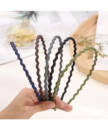 Headbands Hair Band Women Headband Metal Bands Candy Color Wavy Hairband 180 Stretch Fashion Frosted Minimalist for Women's Girls Sports Fashion - Buy Online on SooperMarket.com