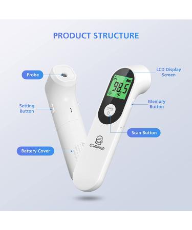 Comfier Touchless Forehead Thermometer - Fast & Accurate Infrared Digital Thermometer for Adults, Kids & Babies - Buy Online on SooperMarket.com