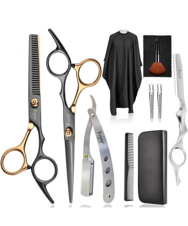 Hairdresser shears haircutting scissors Effy scissors set fcysy 11 pcs hairdresser scissors professionally hair scissors scissors hair cutting hairstore scissors children dog effective scissors hairdresser professional gold black 11 pcs