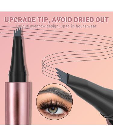Microblading Eyebrow Pencil Kaluofan Microblading Eyebrow Pen Eyebrow Pencil Microblading Long-lasting Waterproof Creat Natural and Unique Makeup Look(Gray) Grey - Buy Online on SooperMarket.com
