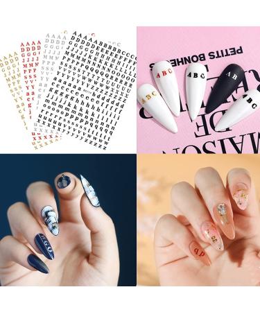 JMEOWIO Letters Nail Art Stickers Decals - 8 Sheets Self Adhesive English Alphabet Design for DIY Nail Decoration | Women Girls - Buy Online on SooperMarket.com
