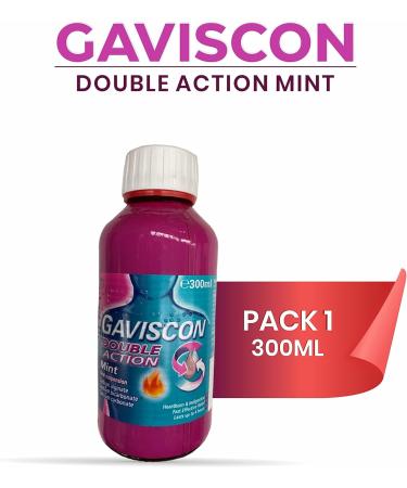 Gaviscon Double Action Peppermint 300ml - A2Z STORE | Fast Relief for Heartburn and Indigestion - Buy Online on SooperMarket.com