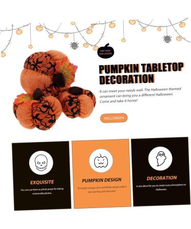 ORFOFE 3pcs Halloween Pumpkin Photography Props Pumpkin Plush Thanksgiving Throw Pillow Pumpkin Stuffed Animal Halloween Pumpkin Adorn Pumpkin Shaped Home Decor Desktop Supplies Pp Cotton Orange2 15X15X15CM - Buy Online on SooperMarket.com