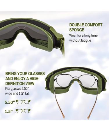 Wowlela Airsoft Tactical Glasses - Protective UV-Resistant Paintball & Shooting Glasses with 3 Interchangeable Lenses for Ski Hunt & Sports - Buy Online on SooperMarket.com