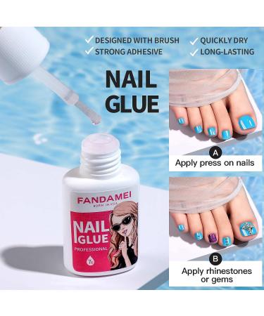 FANDAMEI 12 Colors 288PCS Press on Toe Nails Set - Short Square, Glitter & Glossy False Toenails | French Tip for Summer Nail Art - Buy Online on SooperMarket.com